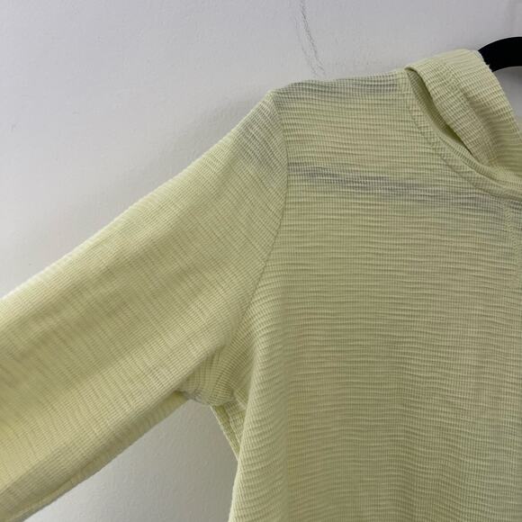 J Jill Hoodie Women’s Key Lime ribbed Cotton Pullover‎ Sweatshirt size small - Picture 5 of 11